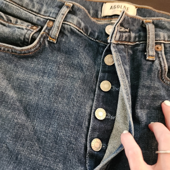 AGOLDE Nico High Rise Slim Ankle Jeans Button Fly Size 26 (27” Inseam) - Picture 5 of 11